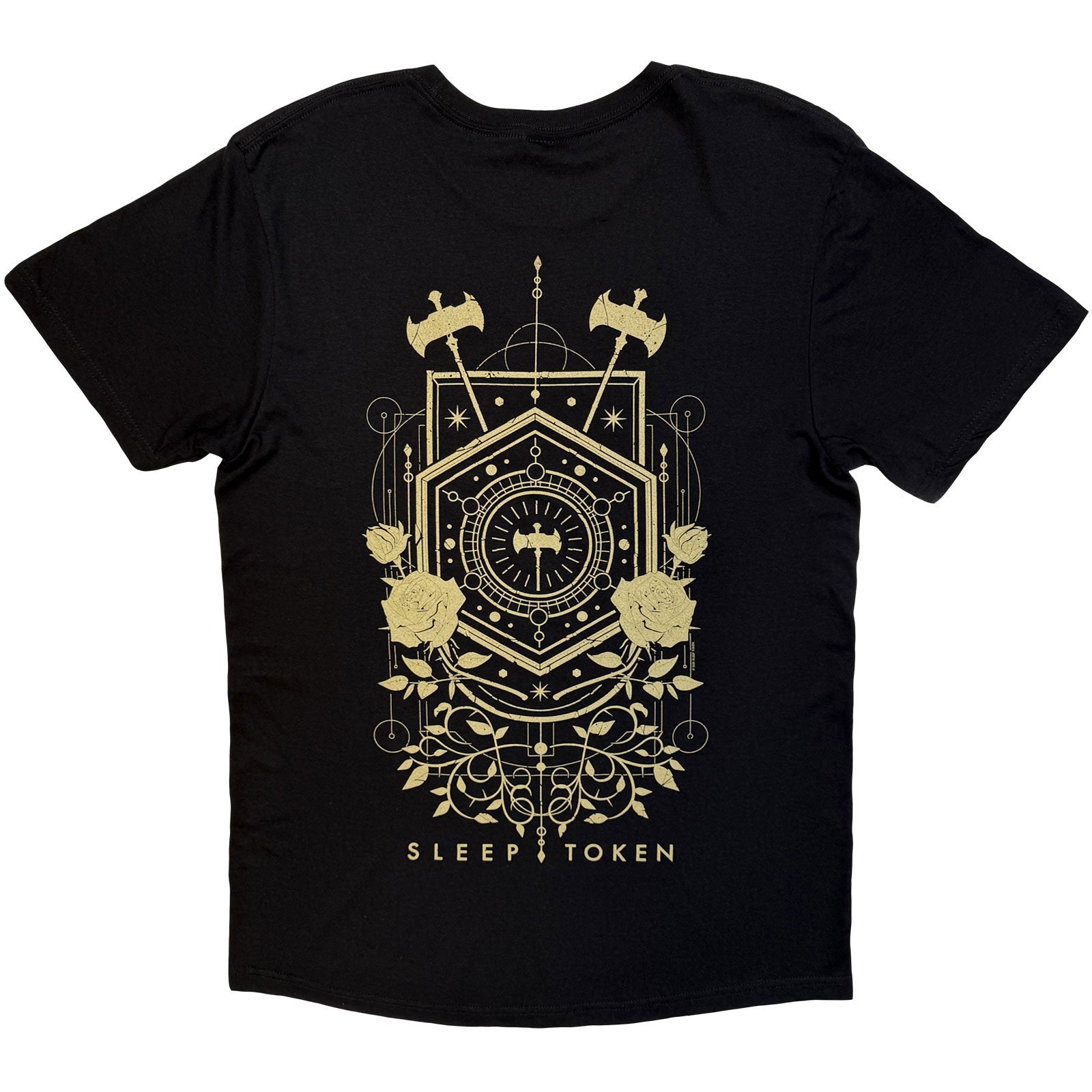 Sleep Token Unisex T-Shirt: Emergence House Veridian (Black) (Back Print)