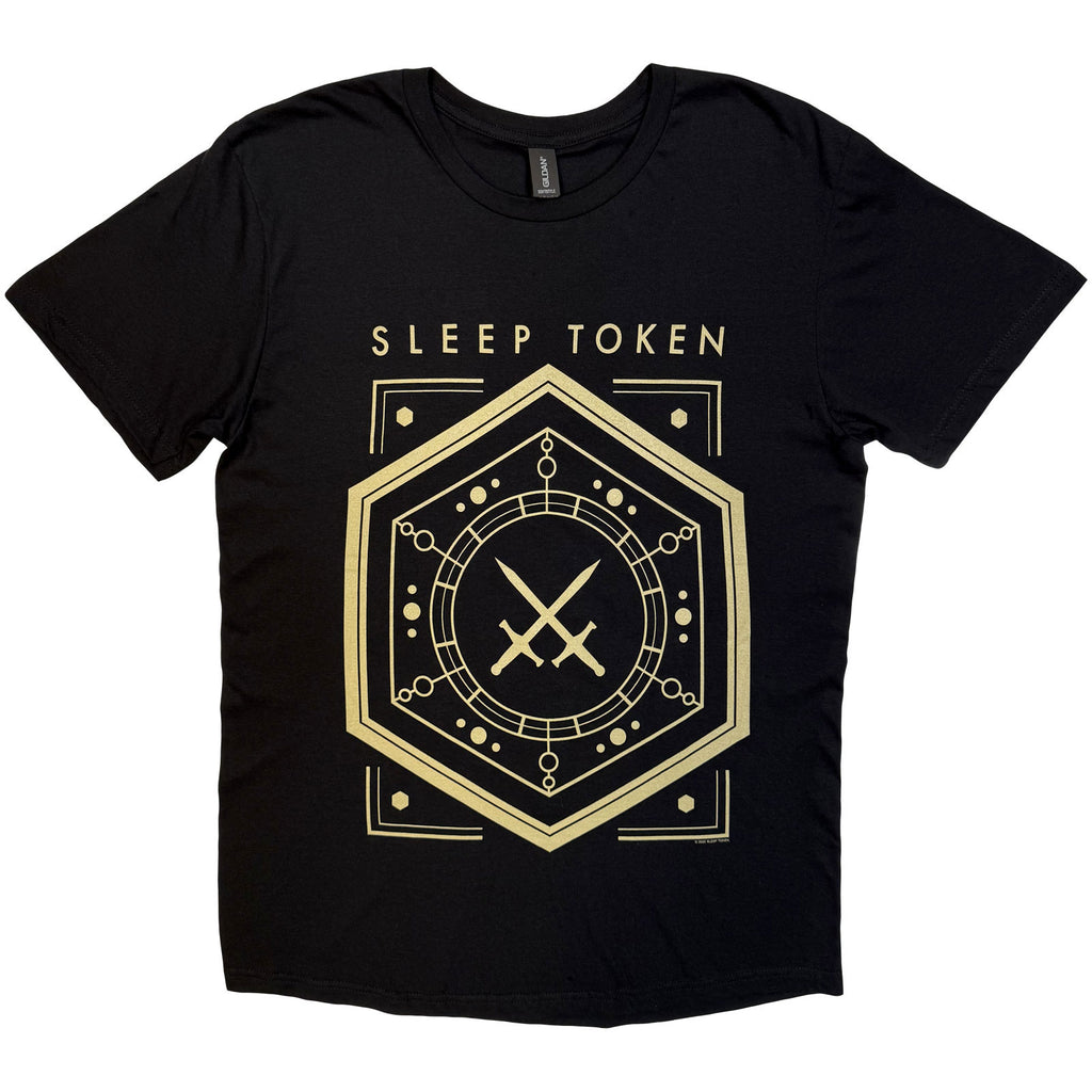 Sleep Token Unisex T-Shirt: Emergence House Veridian (Black) (Back Print)