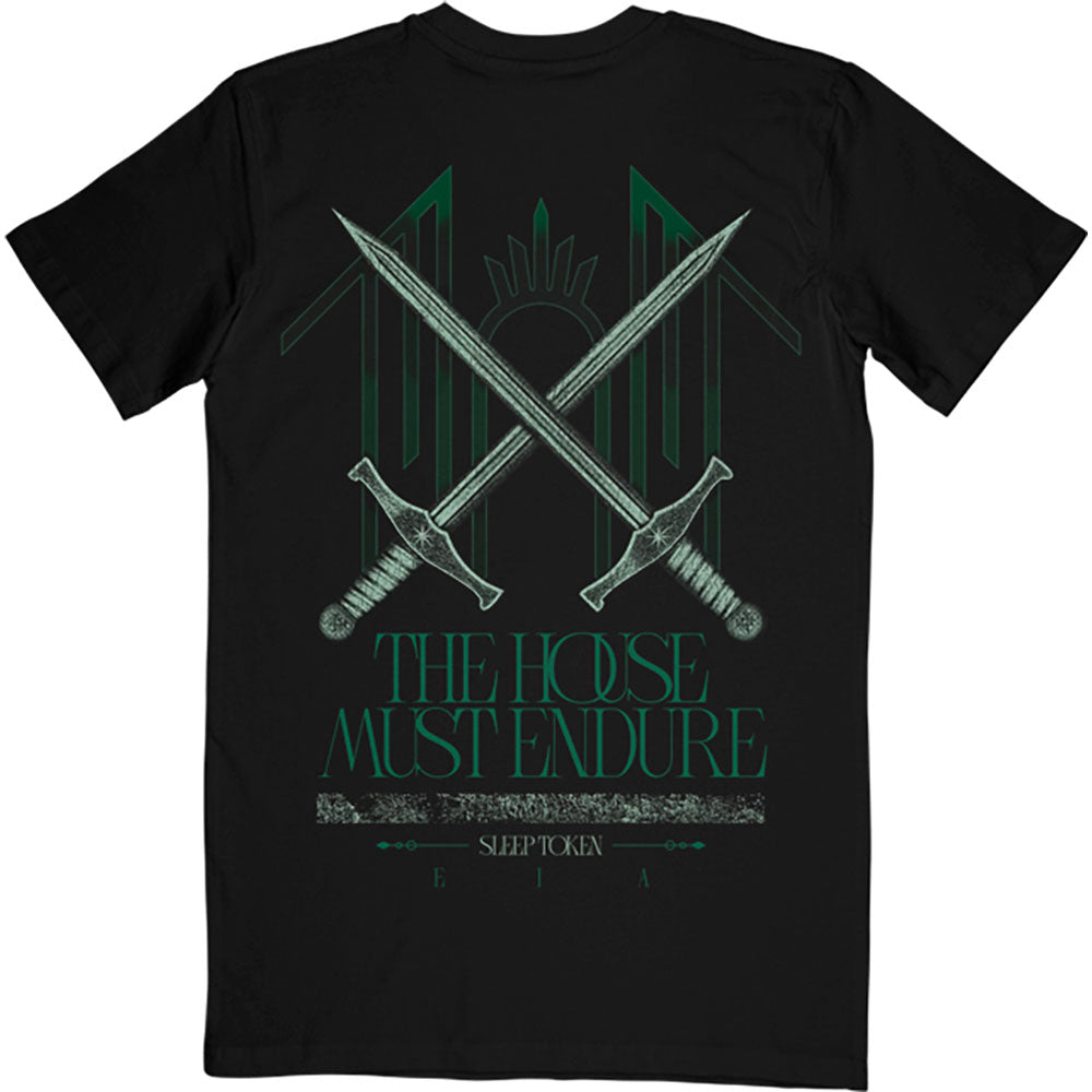 Sleep Token Unisex T-Shirt: The House Must Endure (Black) (Back Print)