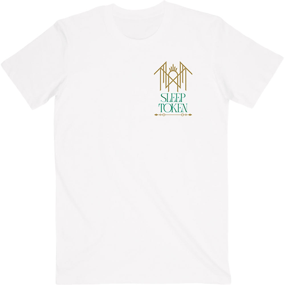 Sleep Token Unisex T-Shirt: The House Must Endure (White) (Back Print)
