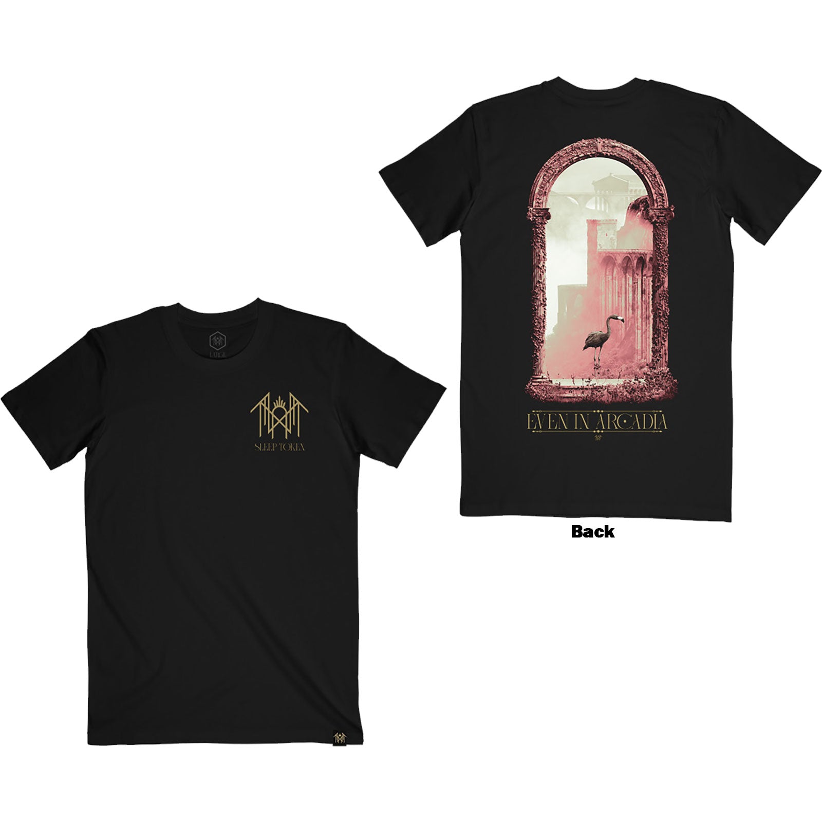 Sleep Token Unisex T-Shirt: Even In Arcadia Archway (Black) (Back Print)