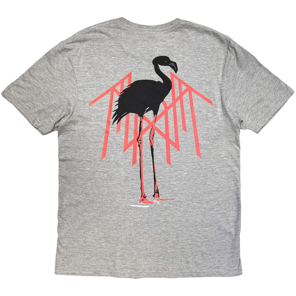 Sleep Token Unisex T-Shirt: Flamingo Pink Logo (Grey) (Back Print)