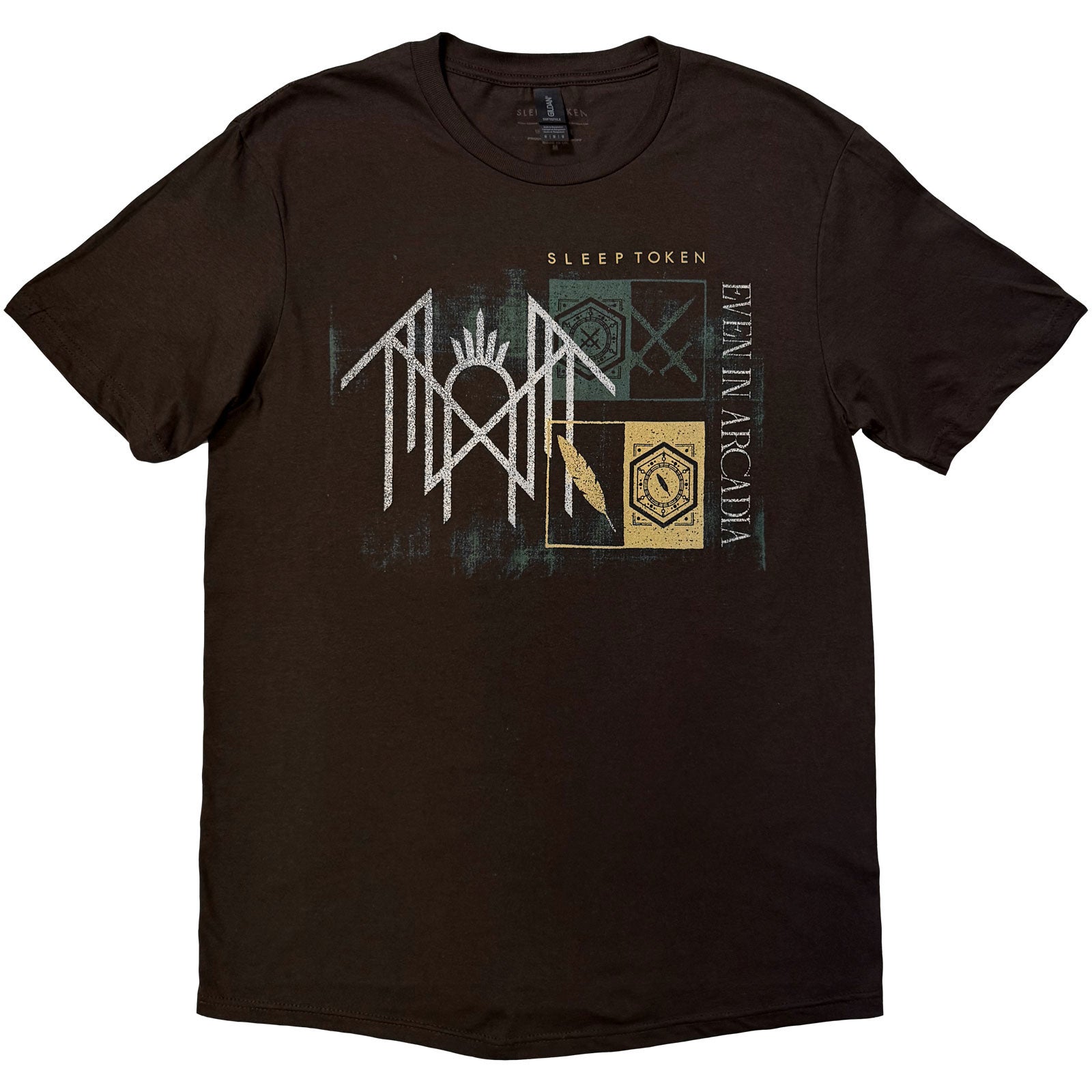 Sleep Token Unisex T-Shirt: Even In Arcadia Symbols (Brown)