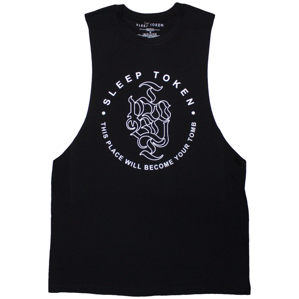 Sleep Token Unisex Vest T-Shirt: Tomb Text Ring (Black)