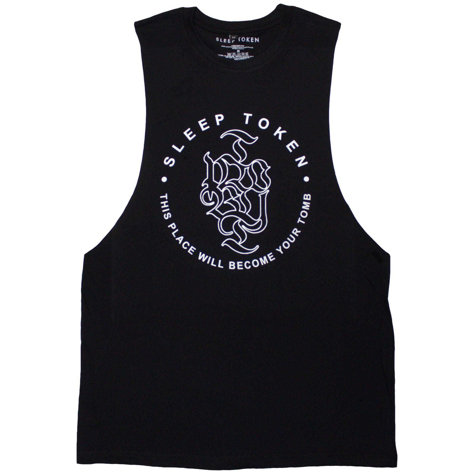 Sleep Token Unisex Vest T-Shirt: Tomb Text Ring (Black)