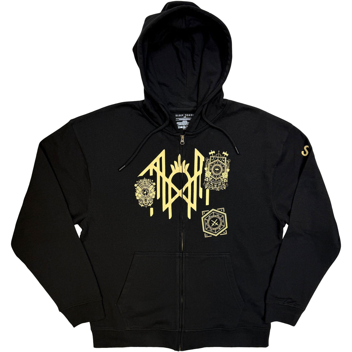 Sleep Token Unisex Zipped Hoodie: Patch (Black) (Back & Sleeve Print)