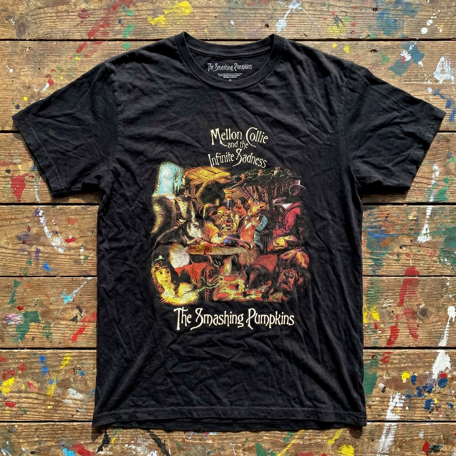 The Smashing Pumpkins Unisex Premium Carbon T-Shirt: Mellon Collie Animals (Black) (Back Print)