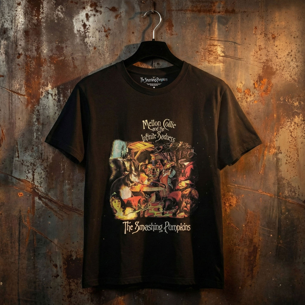 The Smashing Pumpkins Unisex Premium Carbon T-Shirt: Mellon Collie Animals (Black) (Back Print)