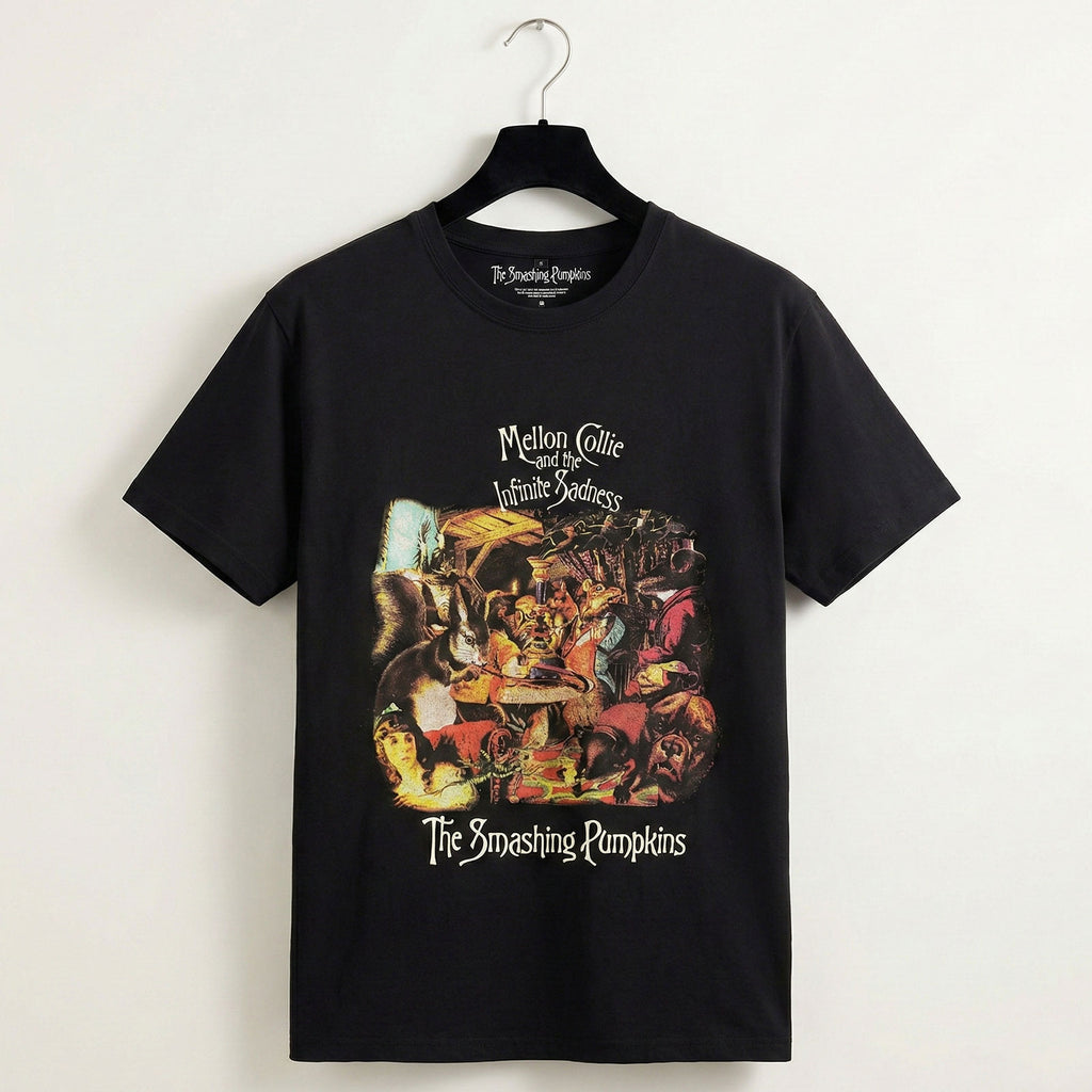The Smashing Pumpkins Unisex Premium Carbon T-Shirt: Mellon Collie Animals (Black) (Back Print)