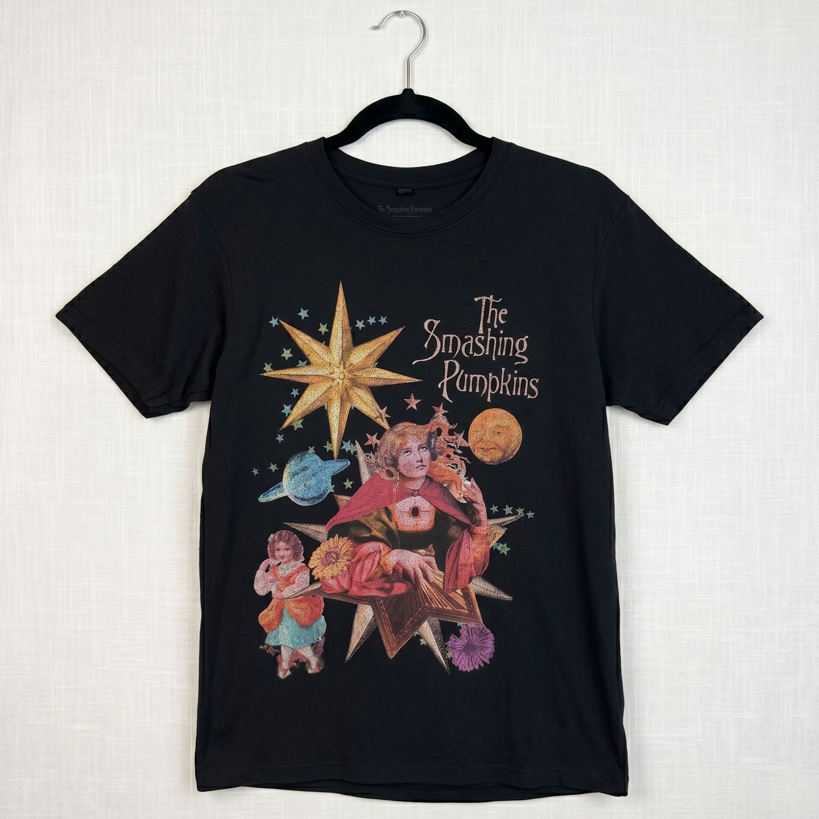 The Smashing Pumpkins Unisex Premium Carbon T-Shirt: Celestial Collage (Black) (Back Print)