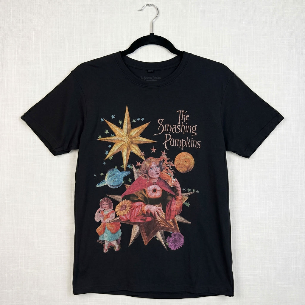 The Smashing Pumpkins Unisex Premium Carbon T-Shirt: Celestial Collage (Black) (Back Print)