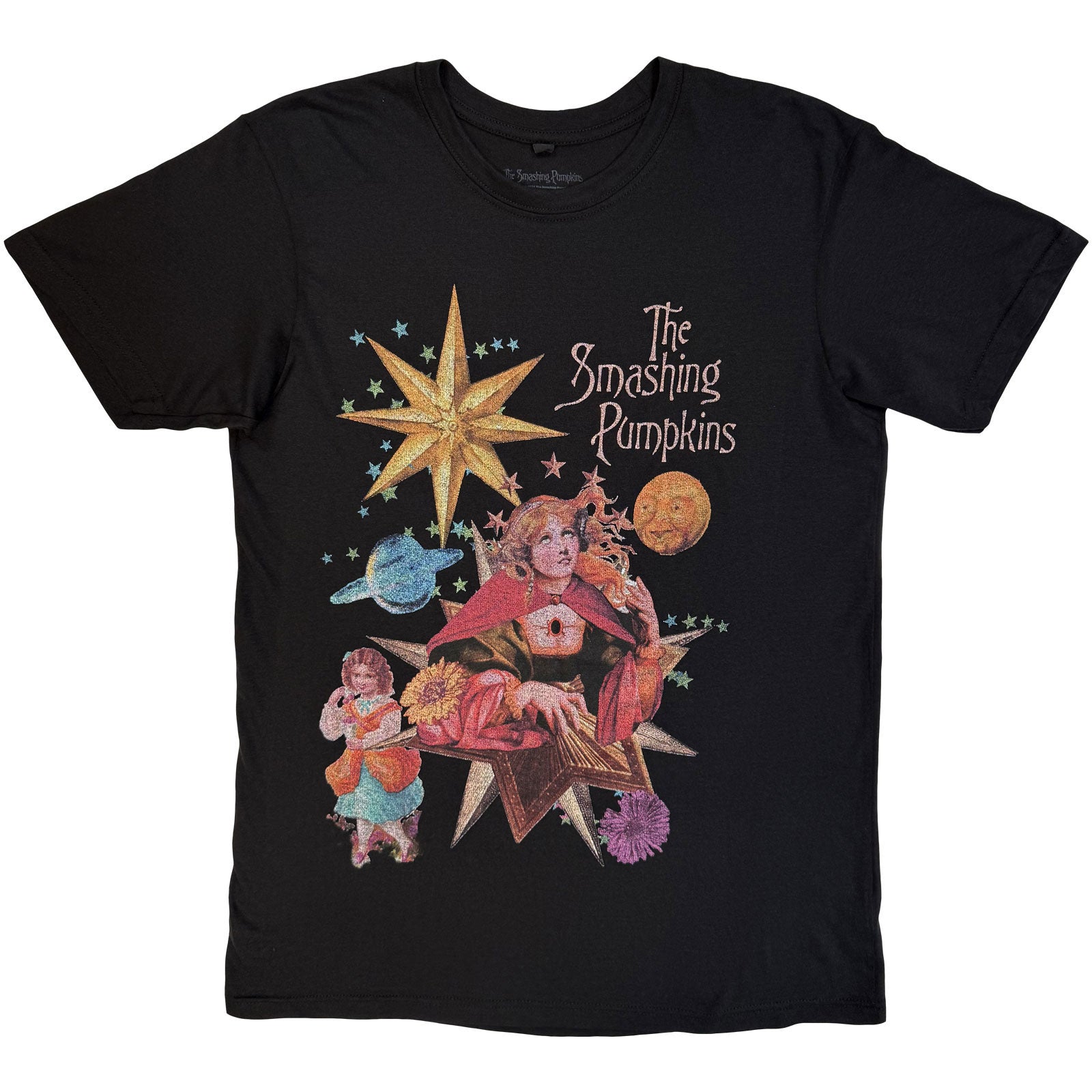 The Smashing Pumpkins Unisex Premium Carbon T-Shirt: Celestial Collage (Black) (Back Print)