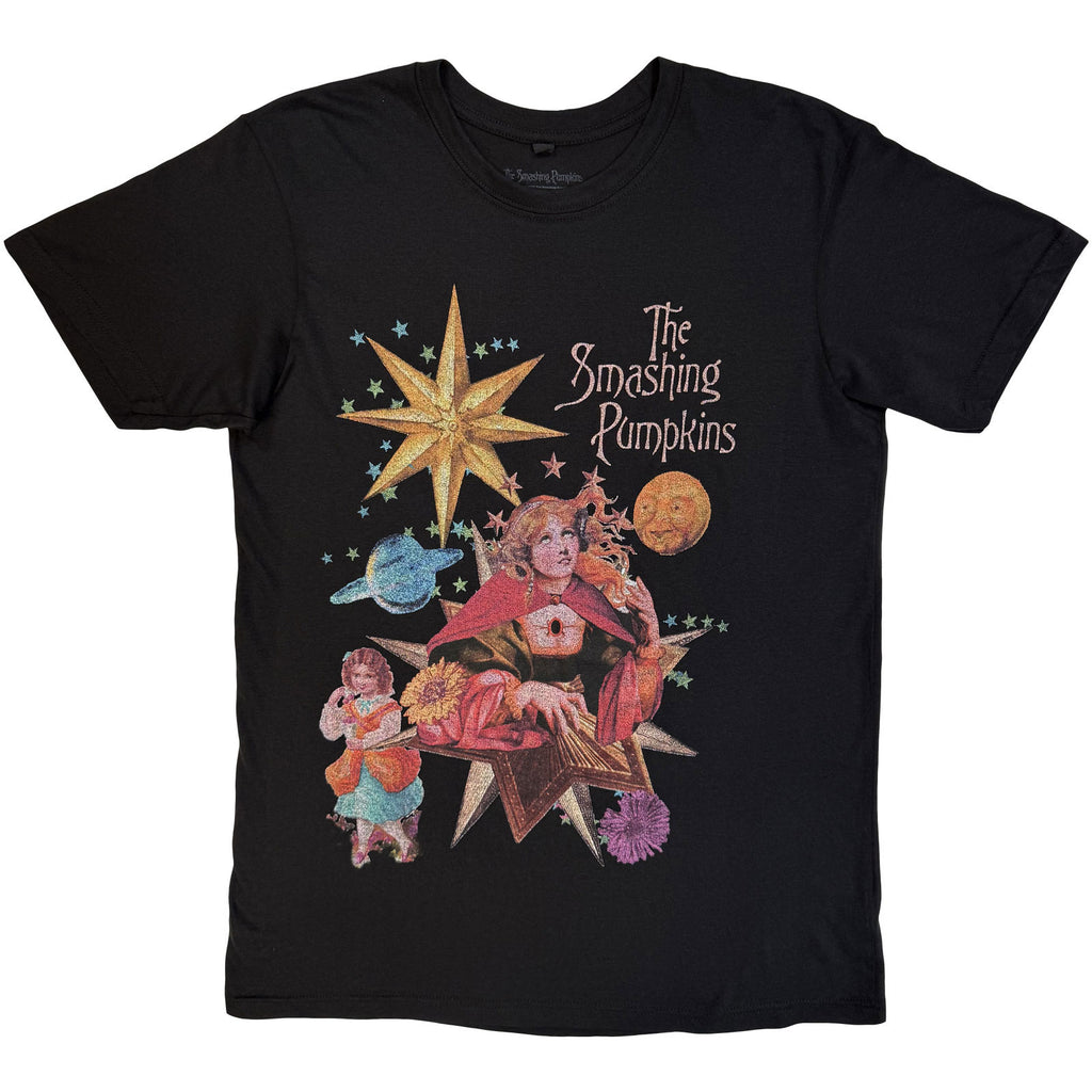 The Smashing Pumpkins Unisex Premium Carbon T-Shirt: Celestial Collage (Black) (Back Print)