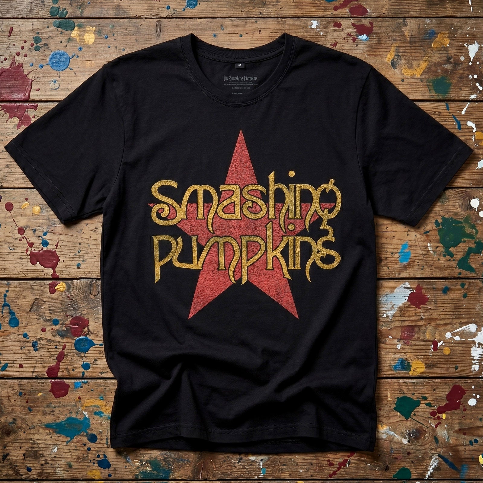 The Smashing Pumpkins Unisex Premium Carbon T-Shirt: Rock Invasion (Black) (Back Print)