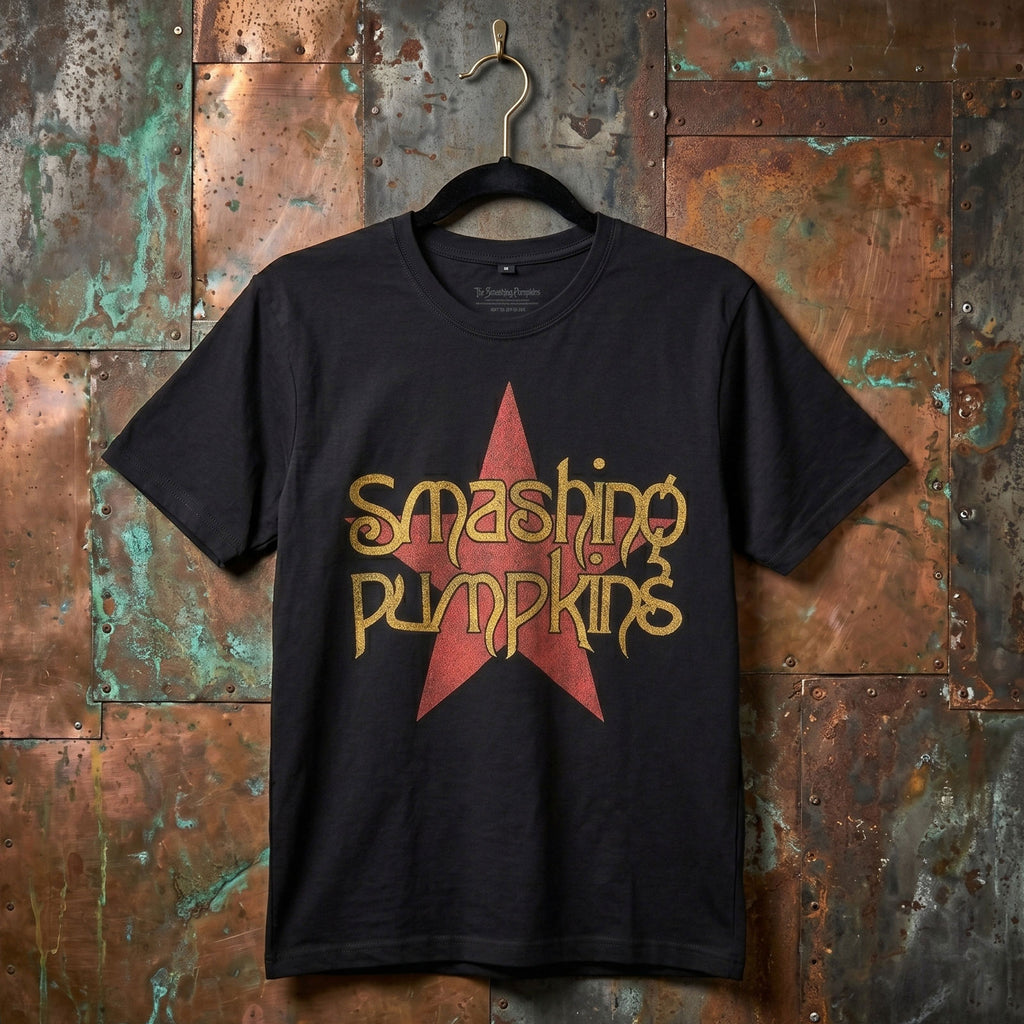 The Smashing Pumpkins Unisex Premium Carbon T-Shirt: Rock Invasion (Black) (Back Print)