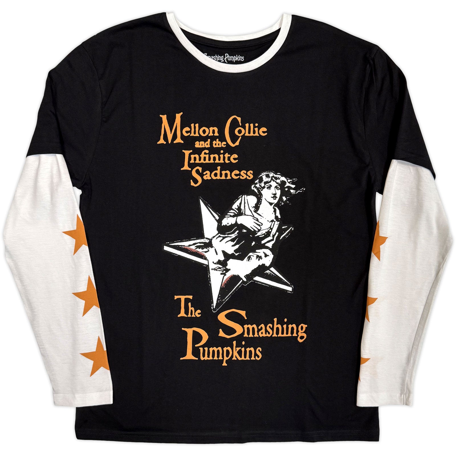 The Smashing Pumpkins Unisex 2 In 1 Layered Long Sleeve T-Shirt: Infinite Sadness (Black & White) (Sleeve Print)