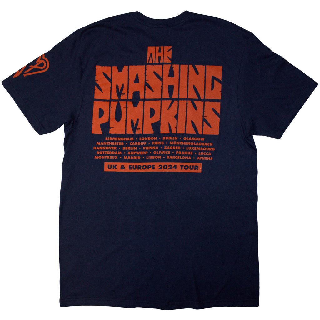 The Smashing Pumpkins Unisex T-Shirt: World Is A Vampire (Navy Blue) (Back Print)