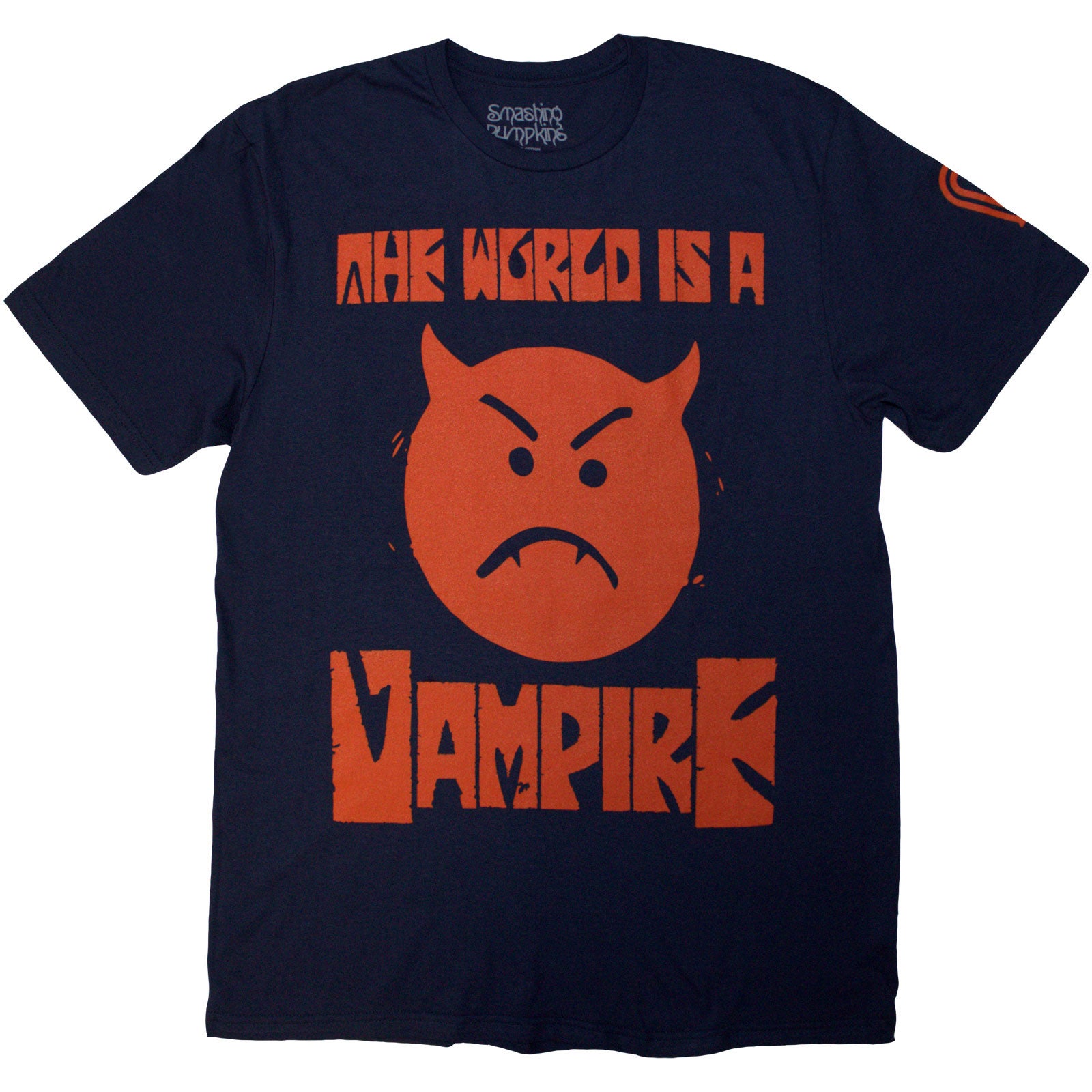 The Smashing Pumpkins Unisex T-Shirt: World Is A Vampire (Navy Blue) (Back Print)