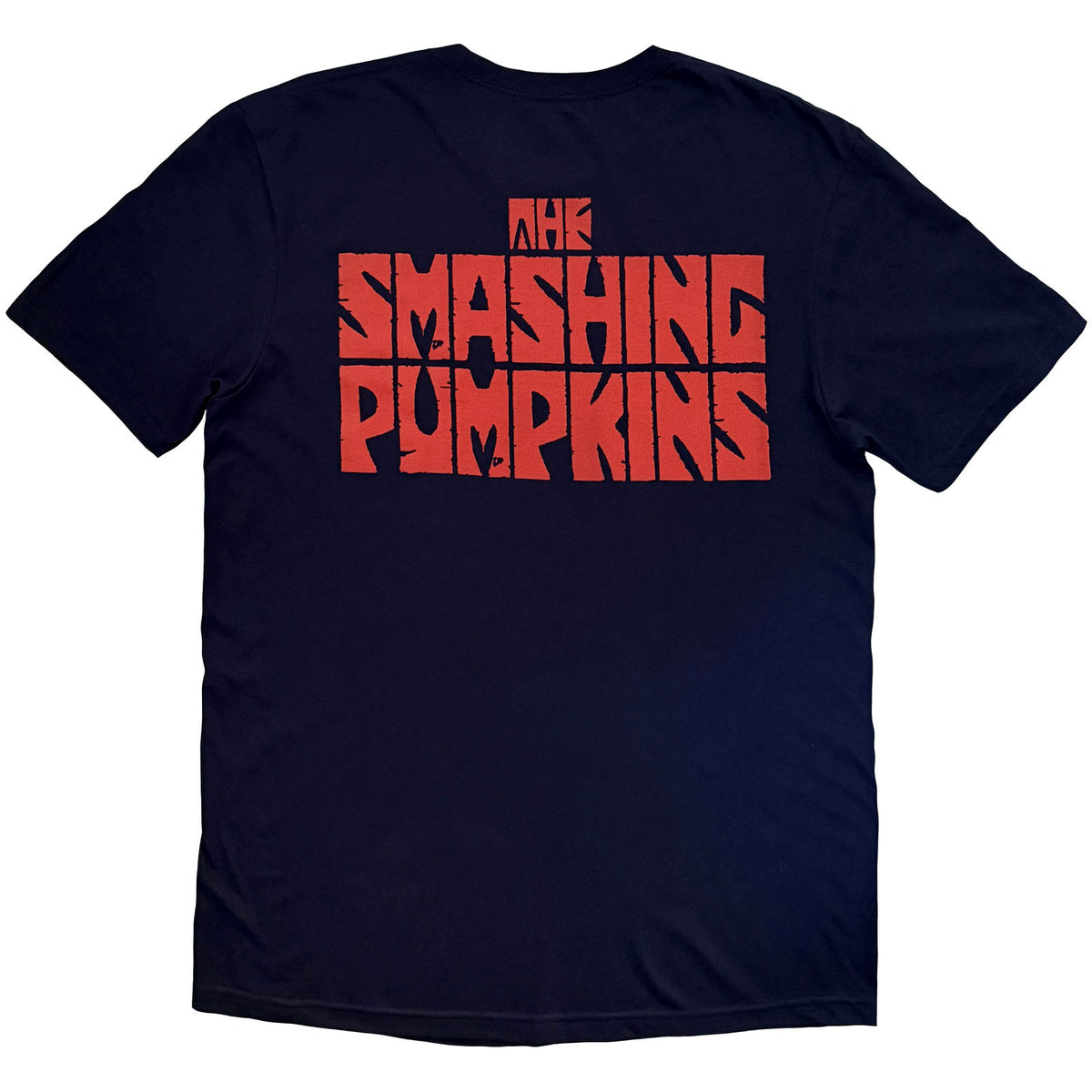 The Smashing Pumpkins Unisex T-Shirt: Red Face Vampire (Navy Blue) (Back Print)