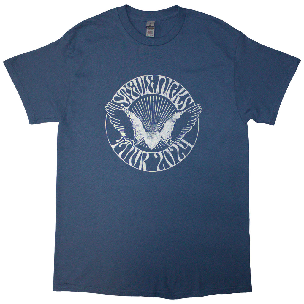 Stevie Nicks Unisex T-Shirt: Tour '24 Wings (Blue) (Back Print & Ex-Tour)