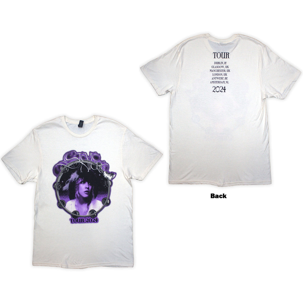 Stevie Nicks Unisex T-Shirt: Tour '24 Bella Donna (Natural) (Back Print & Ex-Tour)