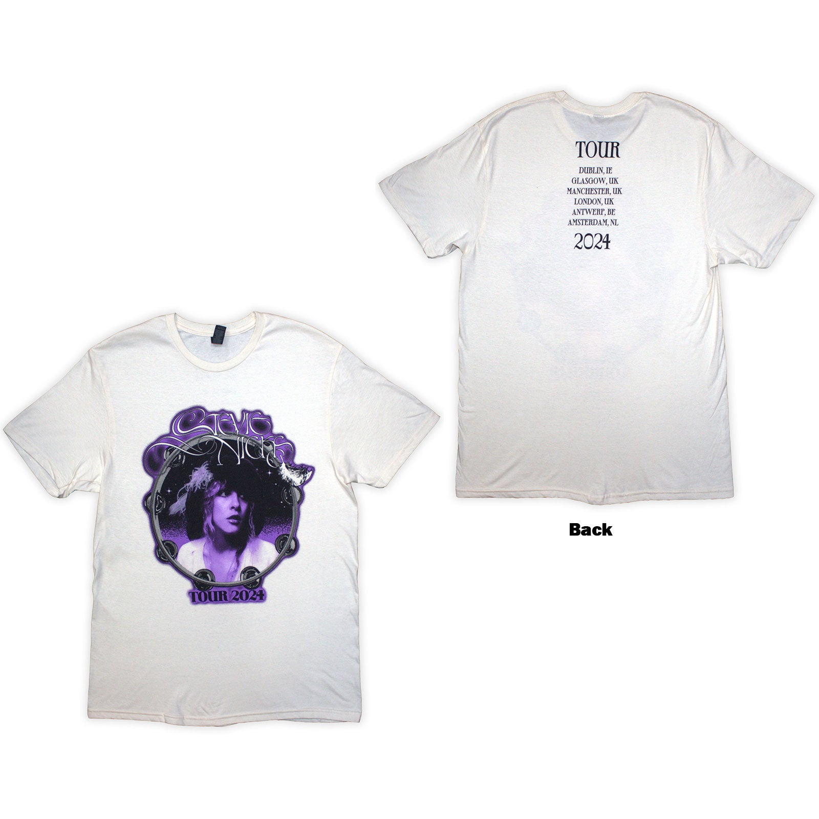 Stevie Nicks Unisex T-Shirt: Tour '24 Bella Donna (Natural) (Back Print & Ex-Tour)