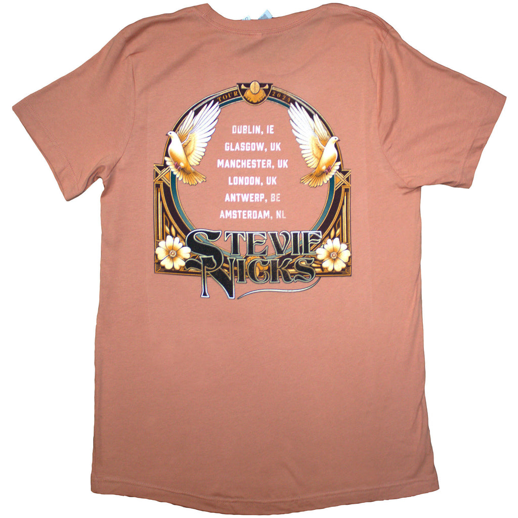 Stevie Nicks Ladies T-Shirt: Tour '24 Retro Photo (Orange) (Back Print & Ex-Tour)