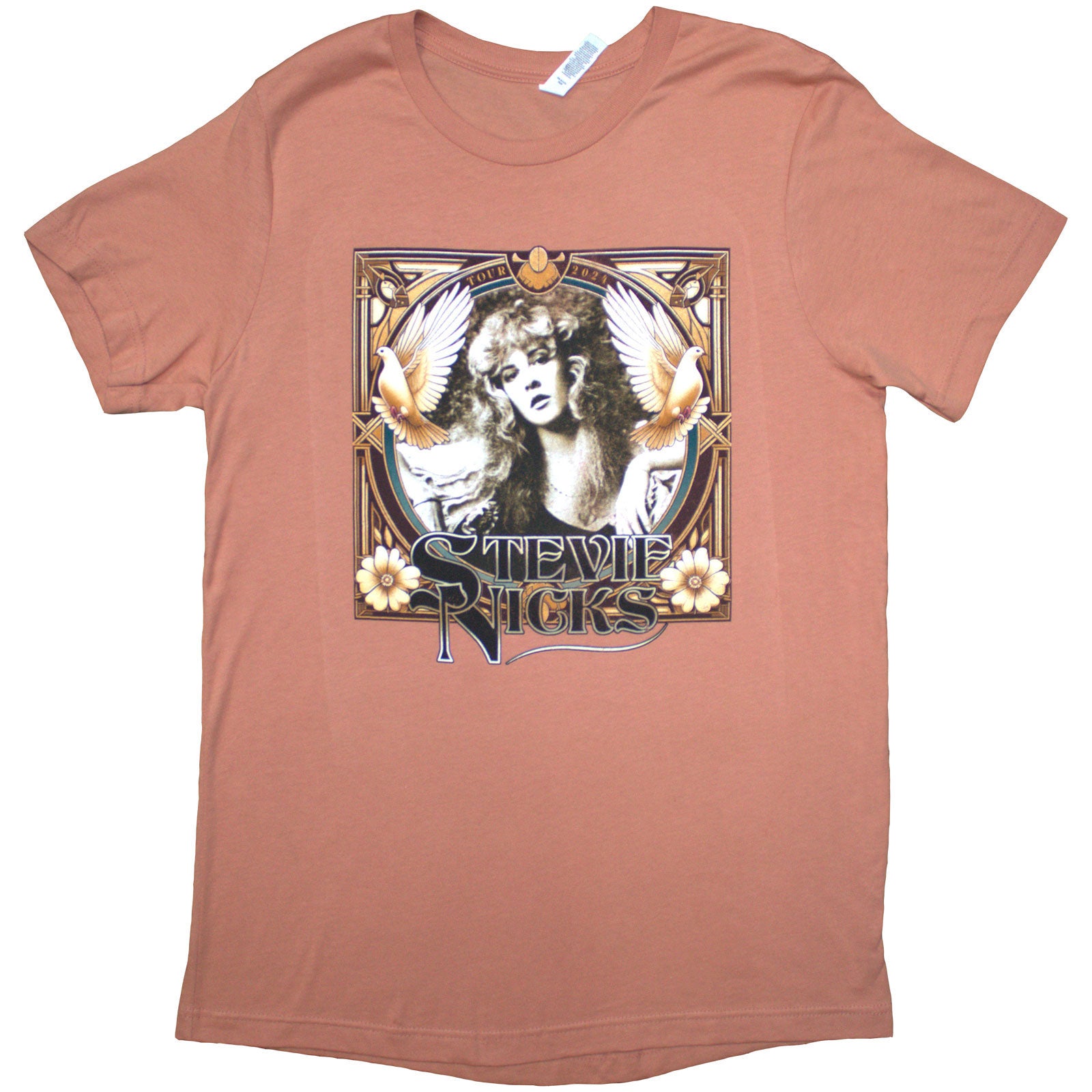 Stevie Nicks Ladies T-Shirt: Tour '24 Retro Photo (Orange) (Back Print & Ex-Tour)