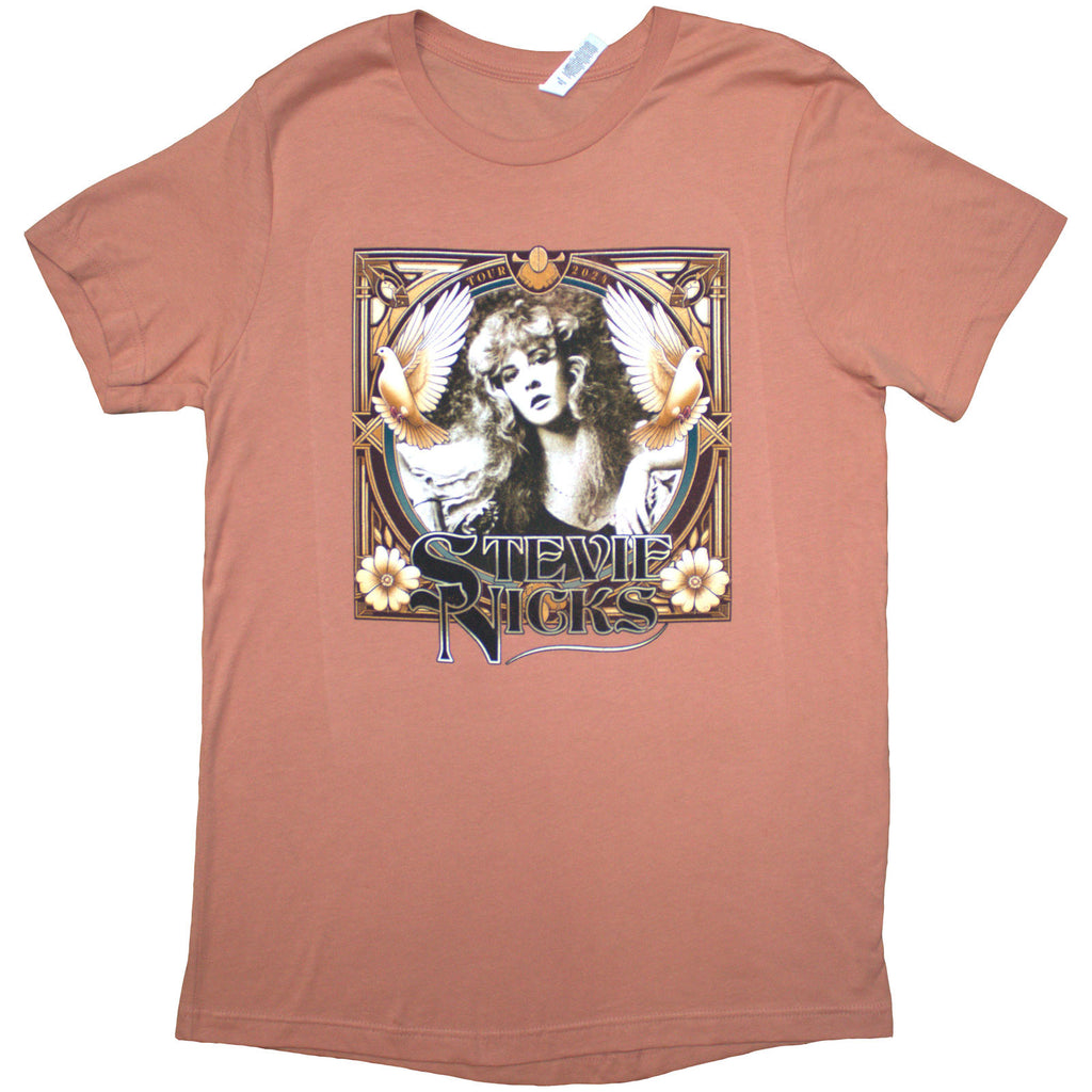 Stevie Nicks Ladies T-Shirt: Tour '24 Retro Photo (Orange) (Back Print & Ex-Tour)