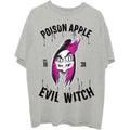 Disney Unisex T-Shirt: Snow White Evil Witch Poison Apple (Grey)