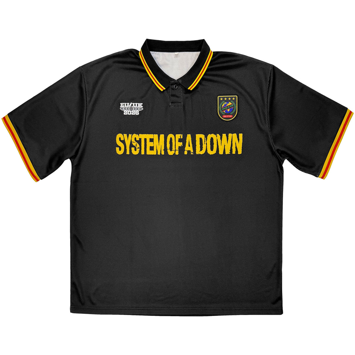 System Of A Down Unisex Sports Jersey: Milan Event Tour '26 (Black) (Back Print & Ex-Tour)
