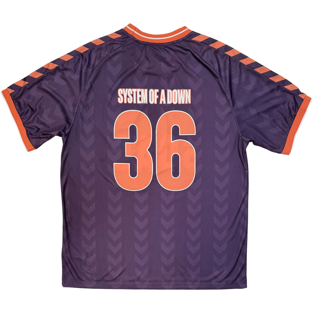 System Of A Down Unisex Sports Jersey: Hummel Paris Tour '26 (Purple) (All Over Print & Ex-Tour)