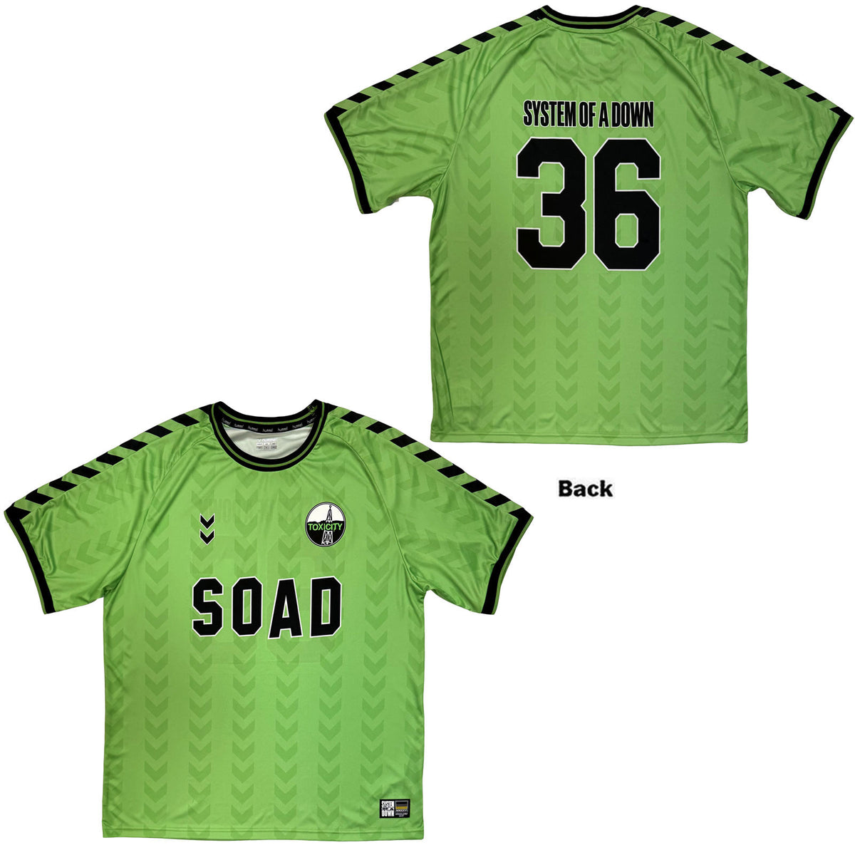 System Of A Down Unisex Sports Jersey: Hummel Dusseldorf Tour'26 (Green) (All Over Print & Ex-Tour)