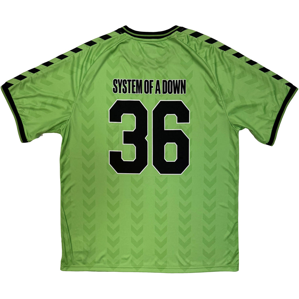 System Of A Down Unisex Sports Jersey: Hummel Dusseldorf Tour'26 (Green) (All Over Print & Ex-Tour)