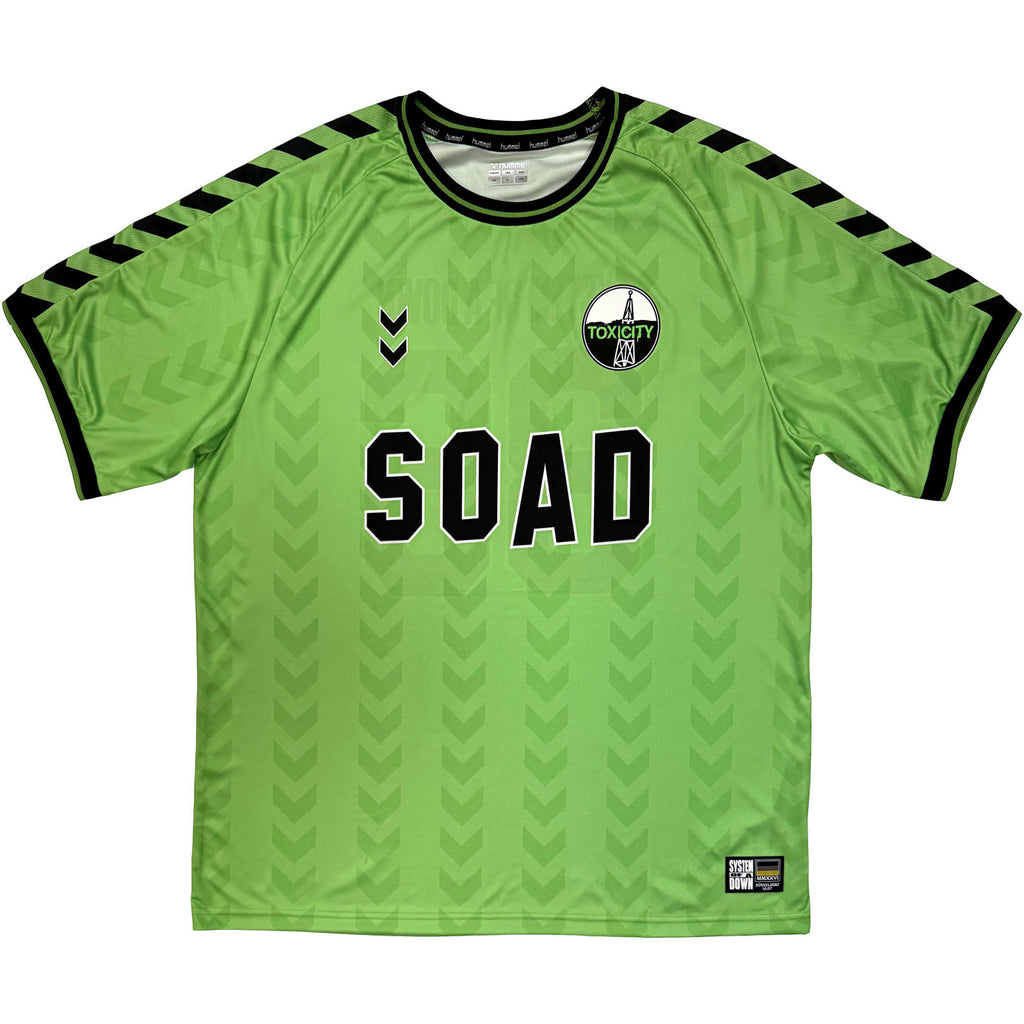 System Of A Down Unisex Sports Jersey: Hummel Dusseldorf Tour'26 (Green) (All Over Print & Ex-Tour)