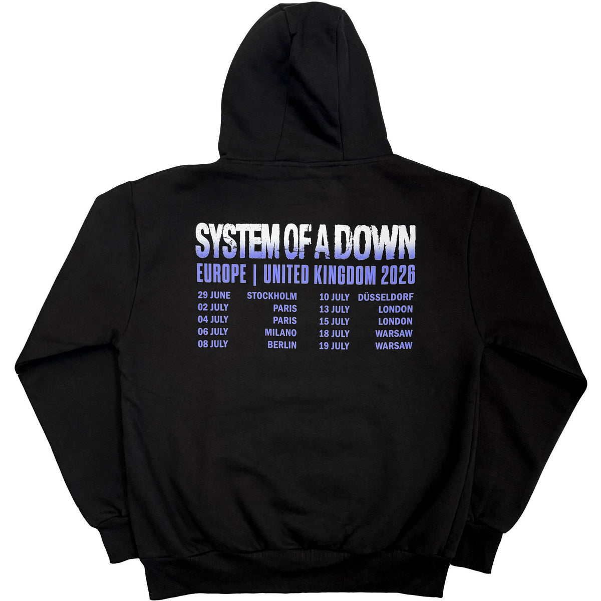 System Of A Down Unisex Pullover Hoodie: Admat Tour '26 (Black) (Back Print & Ex-Tour)