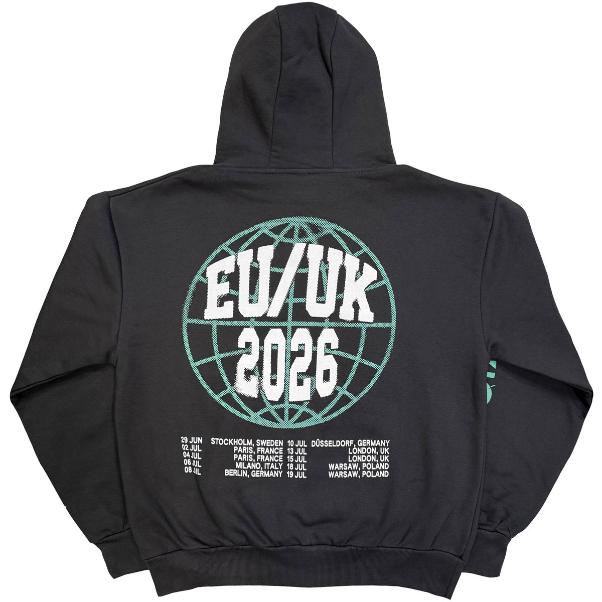System Of A Down Unisex Pullover Hoodie: Hollywood Logo Tour '26 (Charcoal Grey) (Back Print & Ex-Tour)