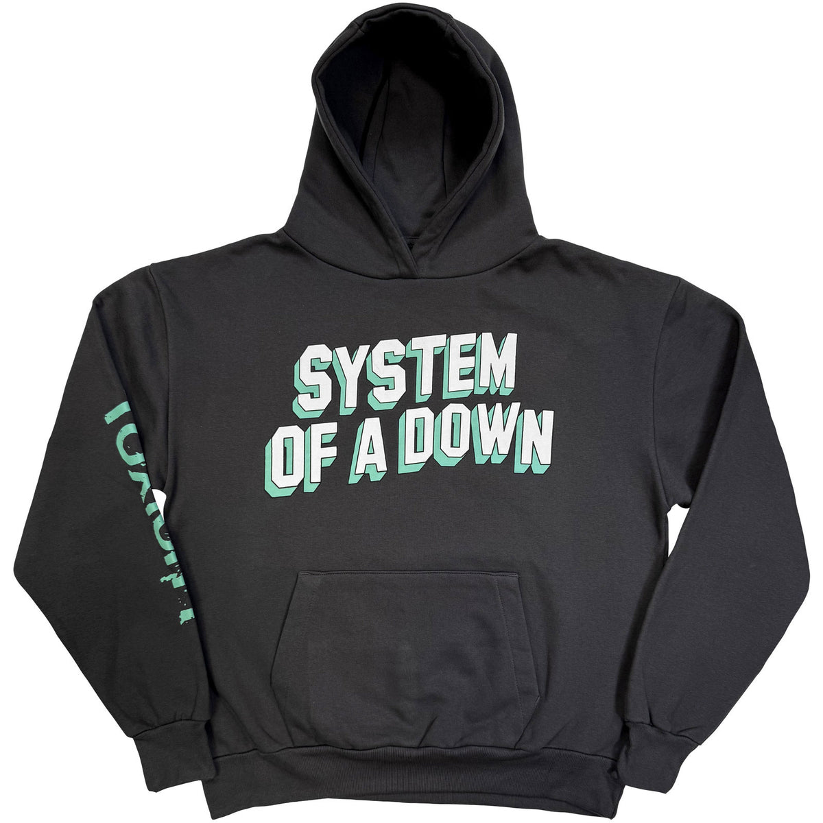 System Of A Down Unisex Pullover Hoodie: Hollywood Logo Tour '26 (Charcoal Grey) (Back Print & Ex-Tour)