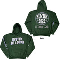 System Of A Down Unisex Pullover Hoodie: Hollywood Logo Tour '26 (Green) (Back Print & Ex-Tour)
