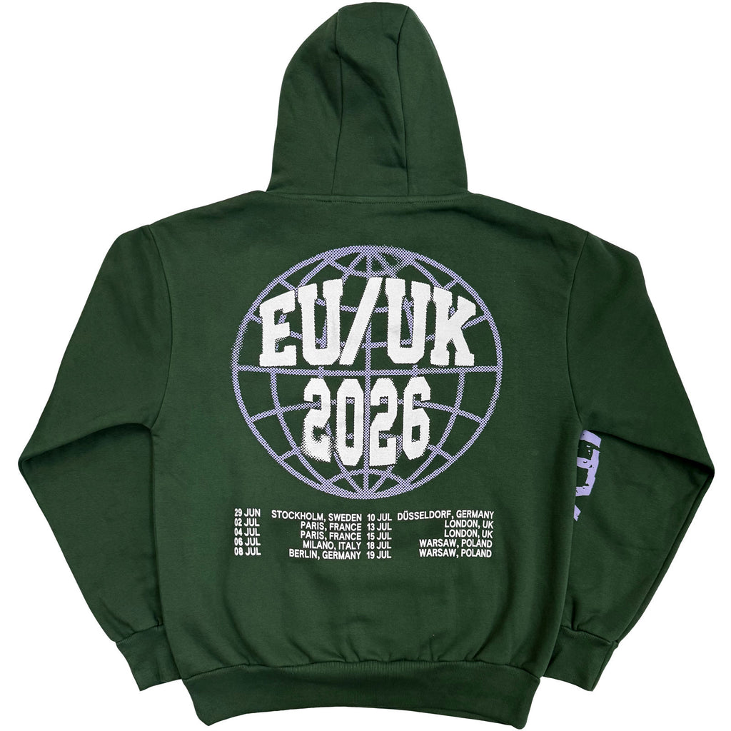 System Of A Down Unisex Pullover Hoodie: Hollywood Logo Tour '26 (Green) (Back Print & Ex-Tour)