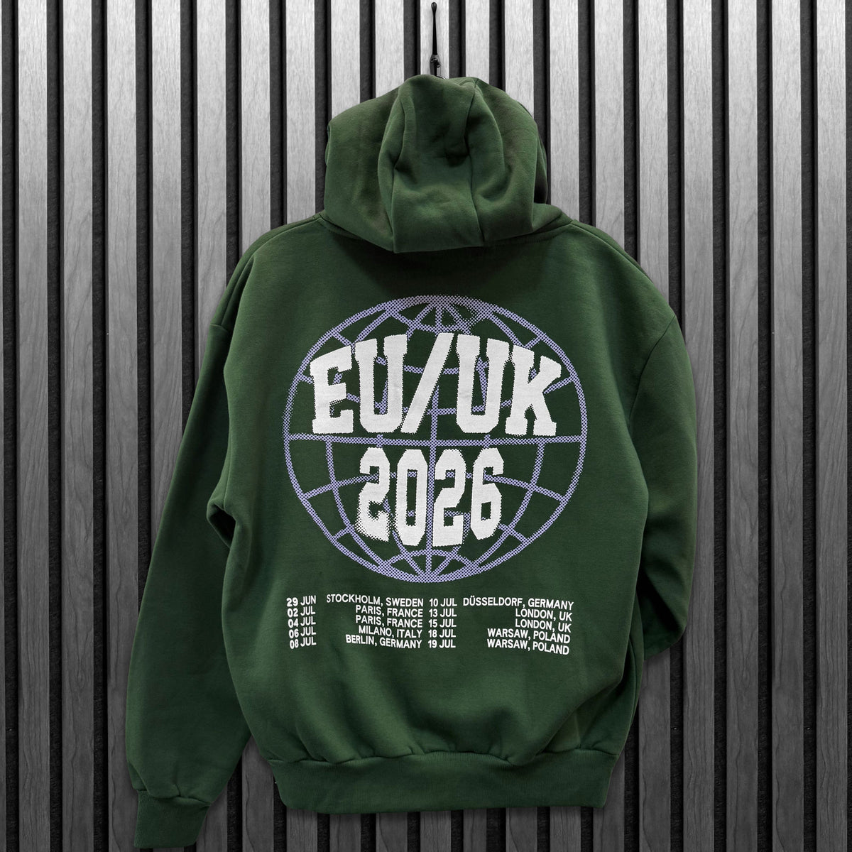 System Of A Down Unisex Pullover Hoodie: Hollywood Logo Tour '26 (Green) (Back Print & Ex-Tour)