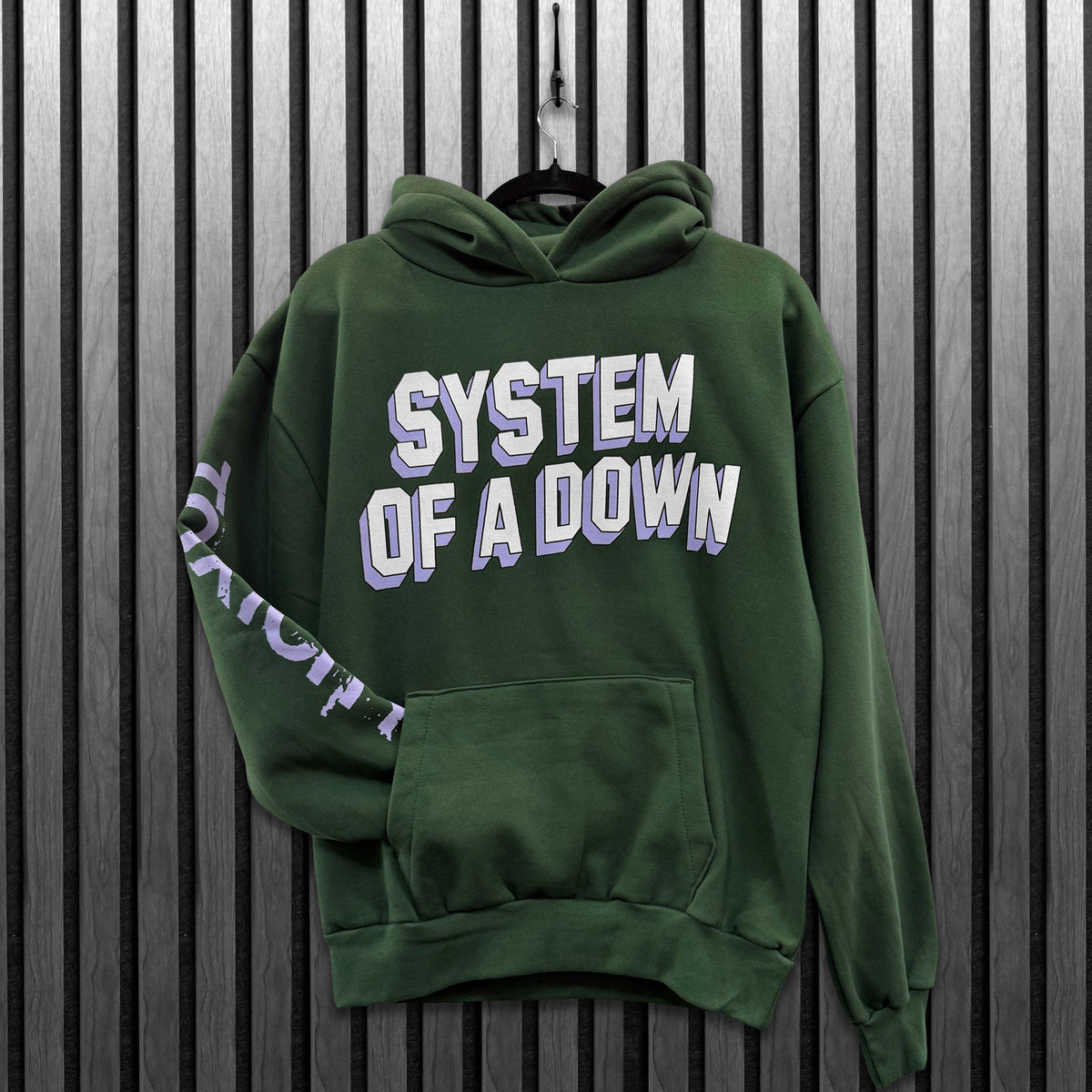 System Of A Down Unisex Pullover Hoodie: Hollywood Logo Tour '26 (Green) (Back Print & Ex-Tour)