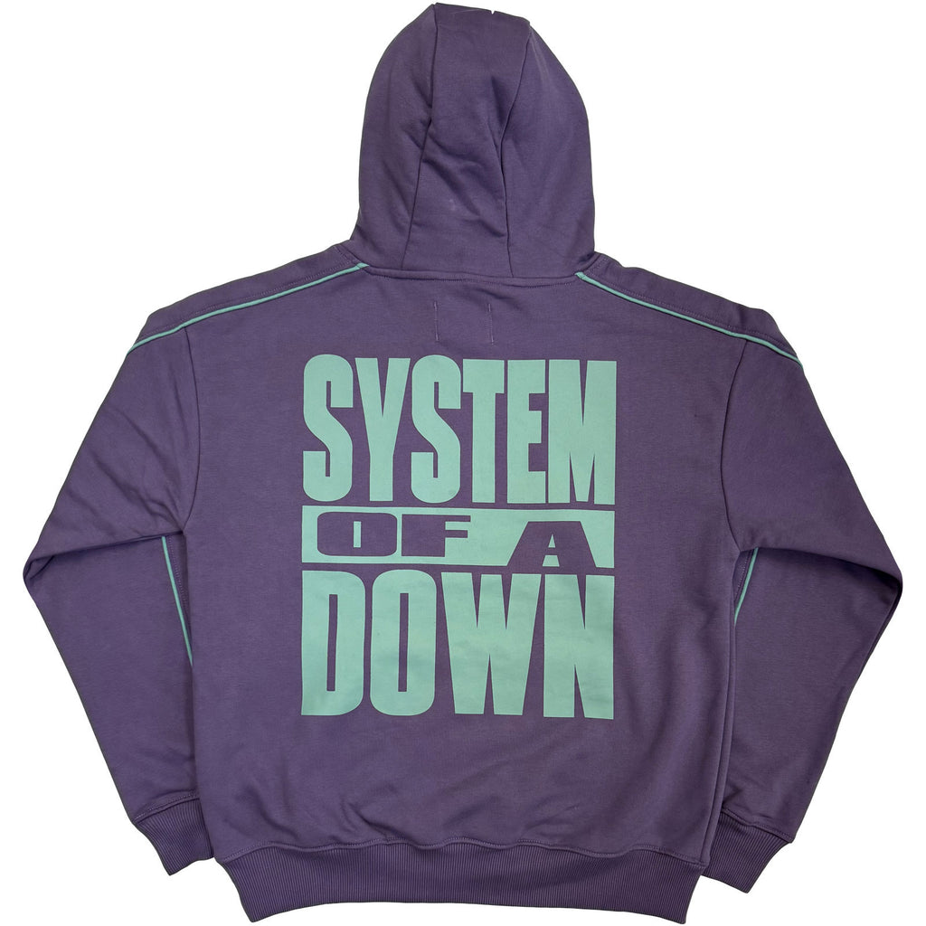 System Of A Down Unisex Pullover Hoodie: London Event Tour '26 (Purple) (Back Print & Ex-Tour)
