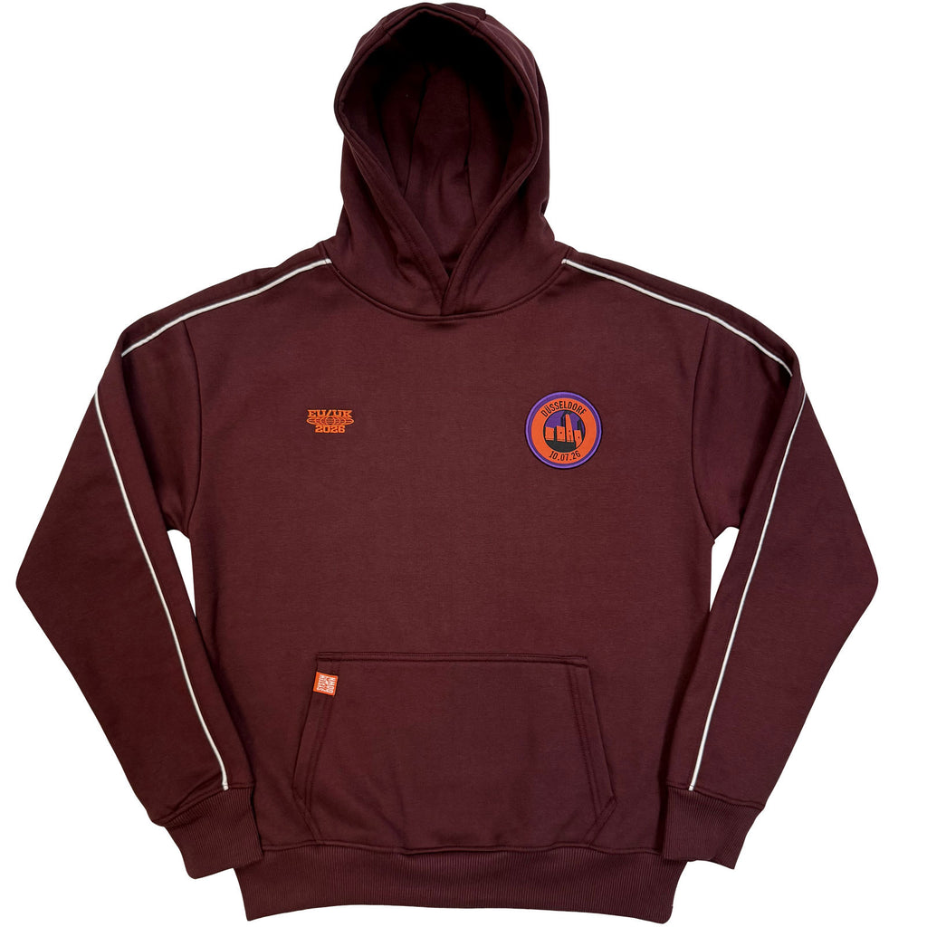 System Of A Down Unisex Pullover Hoodie: Dusseldorf Event Tour '26 (Maroon Red) (Back Print & Ex-Tour)