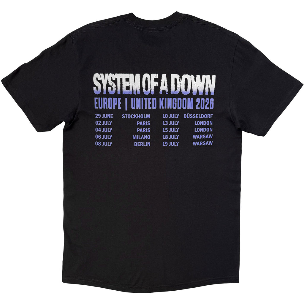 System Of A Down Unisex T-Shirt: Admat Tour '26 (Black) (Back Print & Ex-Tour)