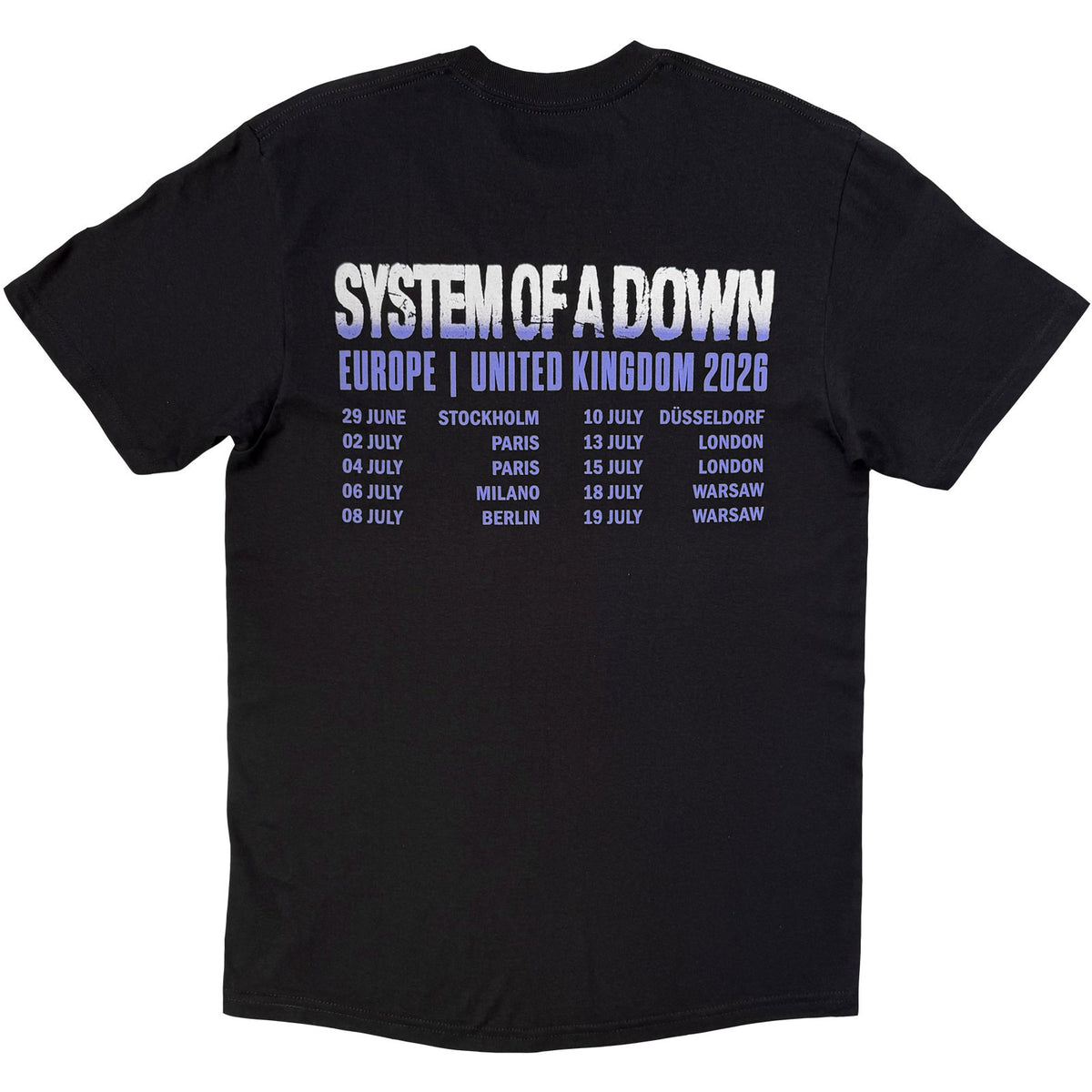 System Of A Down Unisex T-Shirt: Admat Tour '26 (Black) (Back Print & Ex-Tour)
