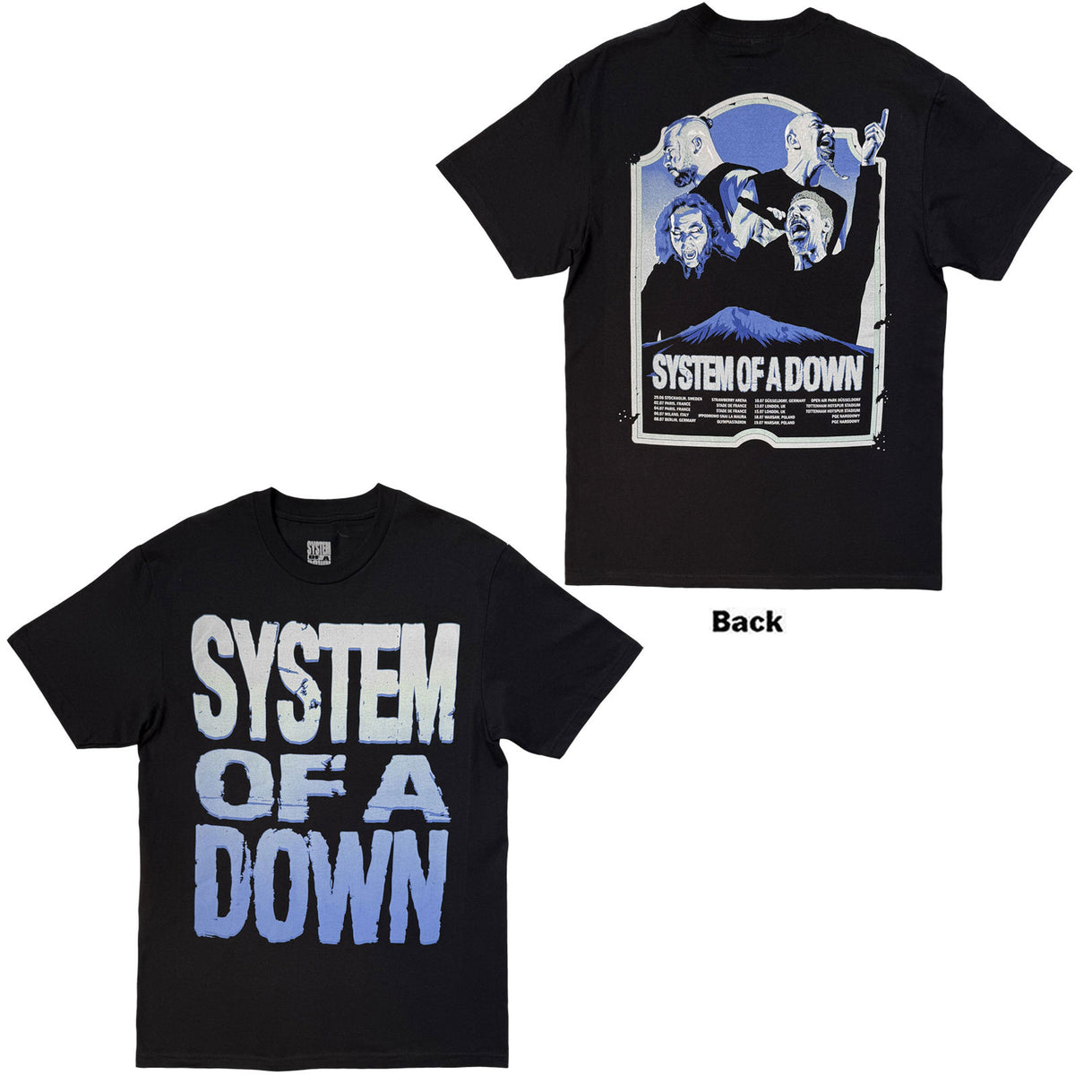 System Of A Down Unisex T-Shirt: Mount Ararat Tour '26 (Black) (Back Print & Ex-Tour)
