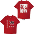System Of A Down Unisex T-Shirt: Dusseldorf Event Tour '26 (Red) (Back Print & Ex-Tour)