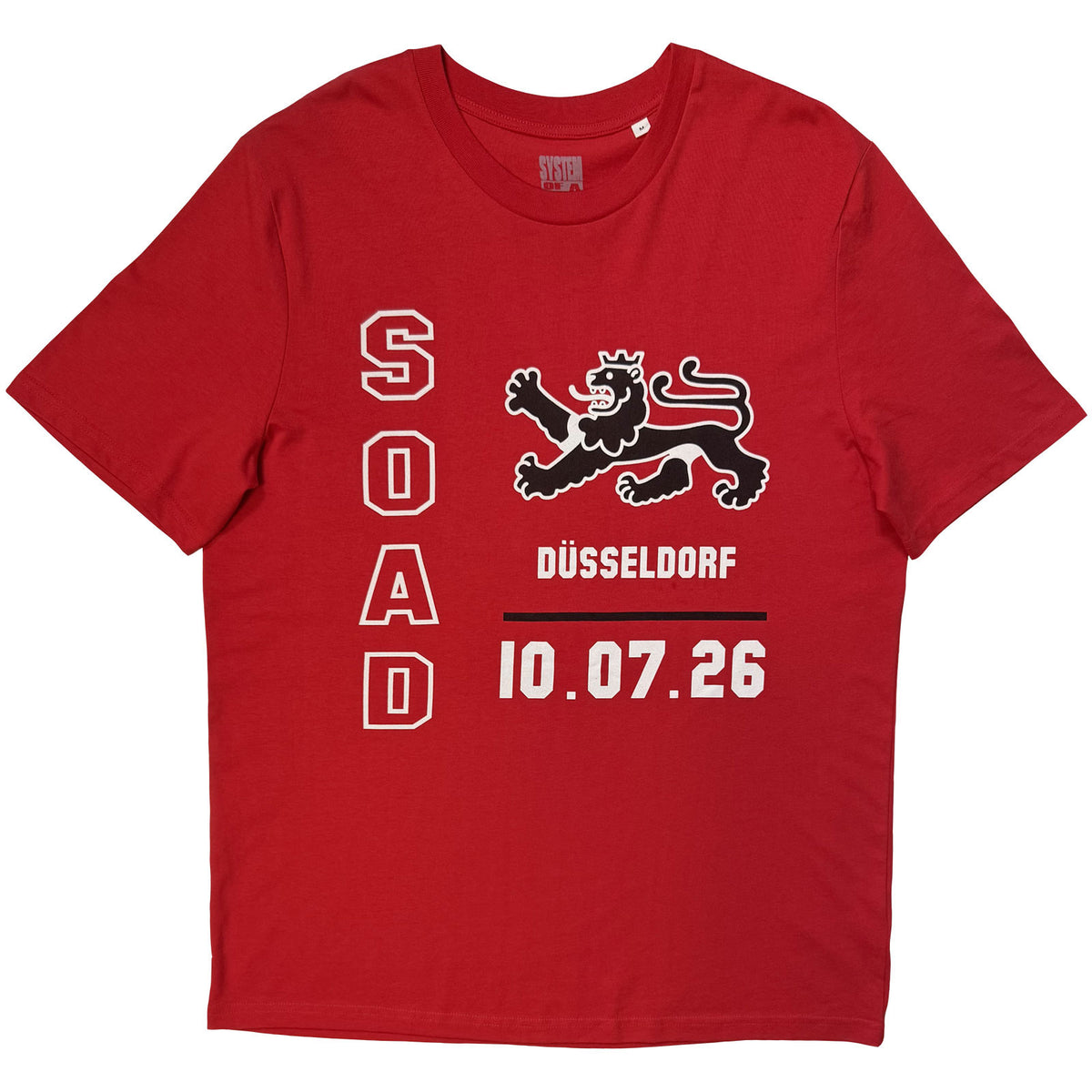 System Of A Down Unisex T-Shirt: Dusseldorf Event Tour '26 (Red) (Back Print & Ex-Tour)