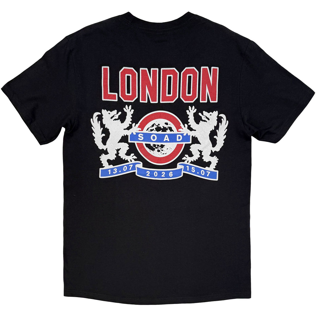 System Of A Down Unisex T-Shirt: London Event Tour '26 (Black) (Back Print & Ex-Tour)